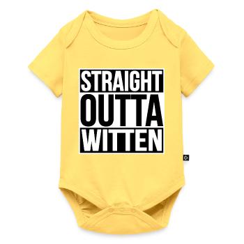 Straight Outta Witten - Baby Premium Kurzarmbody - Pastellgelb - Vorne
