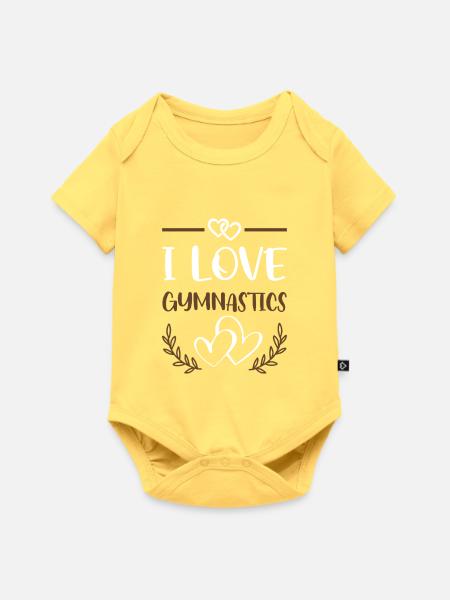 Ich liebe Gymnastik Herzdesign - Baby Premium Kurzarmbody - Pastellgelb
