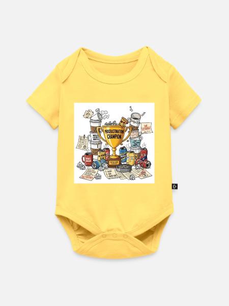 Prokrastination Meisterpokal - Baby Premium Kurzarmbody - Pastellgelb