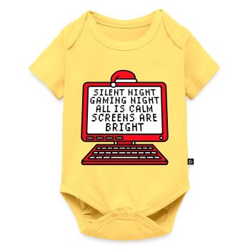 Silent Night Gaming Night All Calm Screens Bright - Baby Premium short-sleeve bodysuit - sky yellow - Front