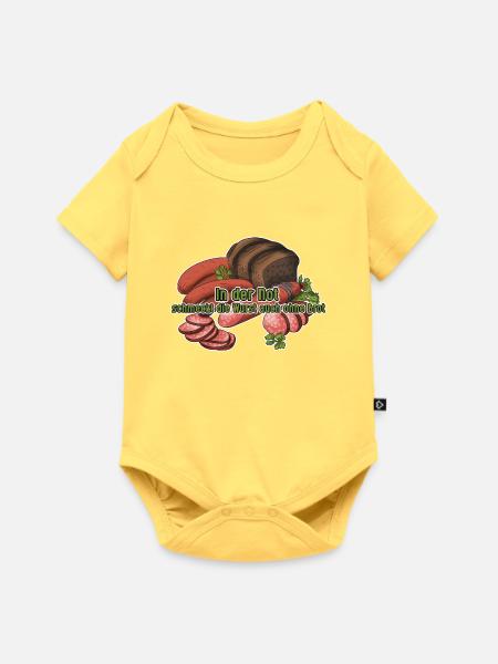 Wurst Spruch Ohne Brot. Not macht erfinderisch. - Baby Premium Kurzarmbody - Pastellgelb
