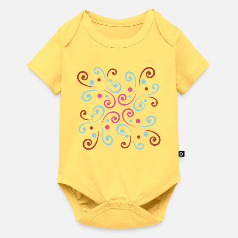 Design ondulé abstrait par Cean - Body à manches courtes Premium Bébé - jaune pastel