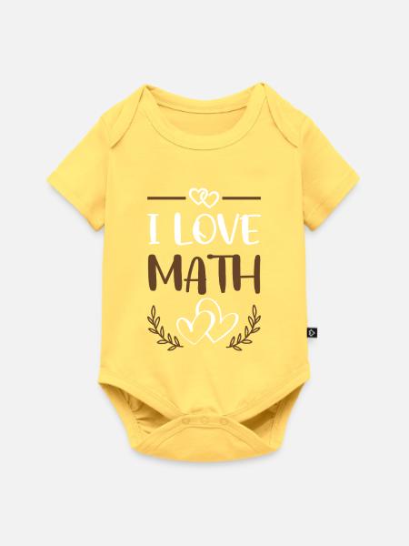Ich liebe Mathematik - Baby Premium Kurzarmbody - Pastellgelb
