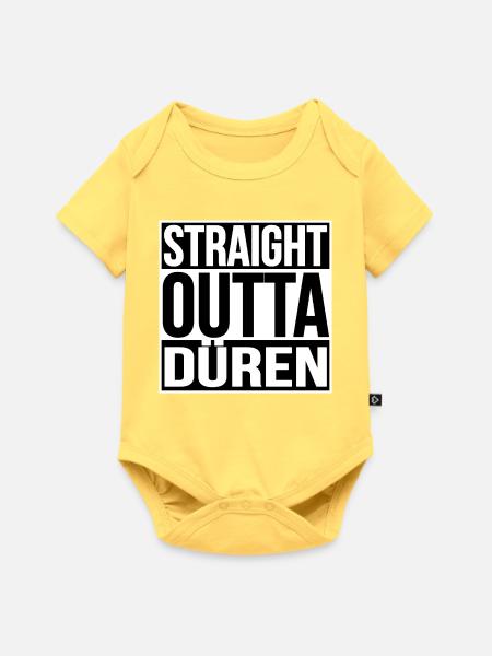 Straight Outta Düren - Baby Premium Kurzarmbody - Pastellgelb
