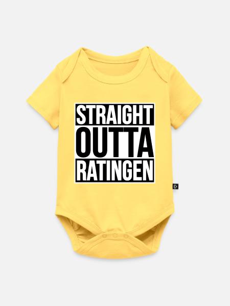 STRAIGHT OUTTA Ratingen - Baby Premium Kurzarmbody - Pastellgelb