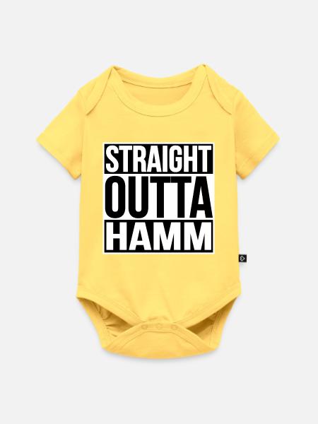 Straight Outta Hamm - Baby Premium Kurzarmbody - Pastellgelb