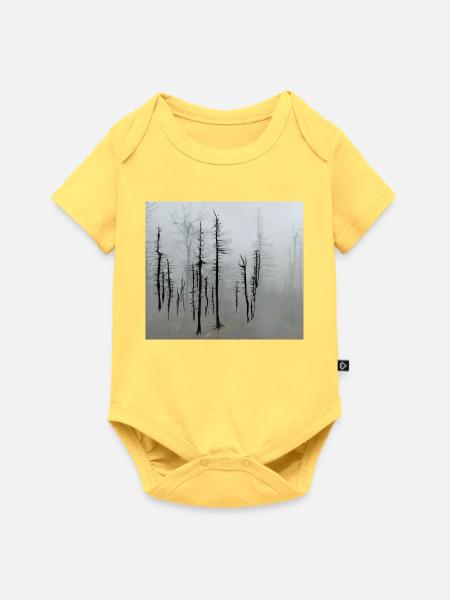 Totholzfichten_im_Nebel - Baby Premium Kurzarmbody - Pastellgelb