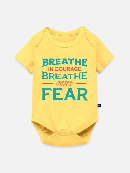 Atme Mut ein - Baby Premium Kurzarmbody - Pastellgelb