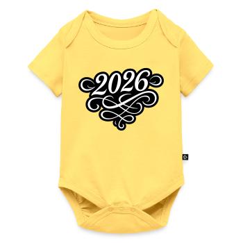 2026 year - Baby Premium short-sleeve bodysuit - sky yellow - Front