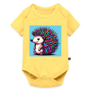 hérisson - Body à manches courtes Premium Bébé - jaune pastel - Devant
