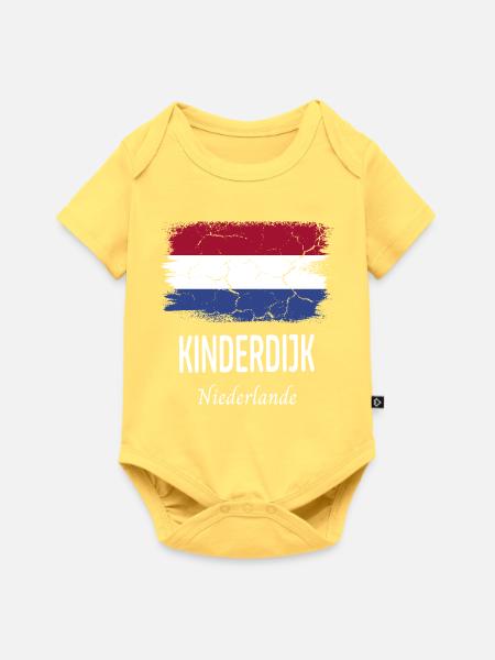 Kinderdijk - Baby Premium Kurzarmbody - Pastellgelb