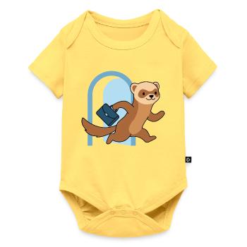 Sprint de furet à travers l’arche - Body à manches courtes Premium Bébé - jaune pastel - Devant