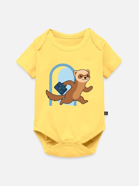 Frettchen sprint durch Torbogen - Baby Premium Kurzarmbody - Pastellgelb