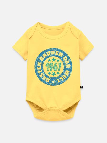 Bruder 1967 - Baby Premium Kurzarmbody - Pastellgelb
