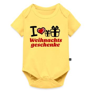 I Love Weihnachtsgeschenke  - Baby Premium Kurzarmbody - Pastellgelb - Vorne