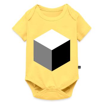 Geometrische Würfel-Silhouette - Baby Premium Kurzarmbody - Pastellgelb - Vorne