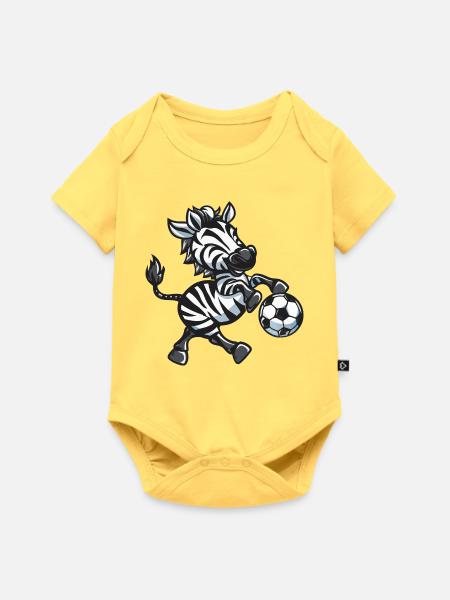 Zebraspieler mit Ball - Baby Premium Kurzarmbody - Pastellgelb