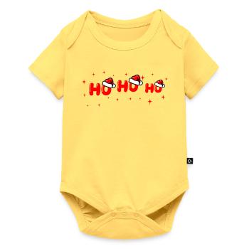 Lettrage Ho Ho Ho Santa - Body à manches courtes Premium Bébé - jaune pastel - Devant