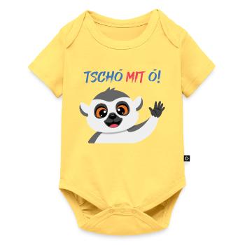 Tschö mit Ö Panda - Baby Premium Kurzarmbody - Pastellgelb - Vorne