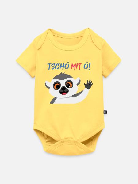 Tschö mit Ö Panda - Baby Premium Kurzarmbody - Pastellgelb
