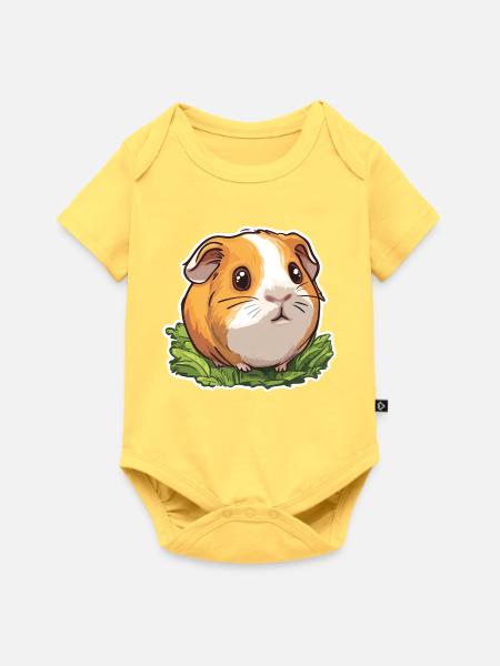 Meerschweinchen - Baby Premium Kurzarmbody - Pastellgelb