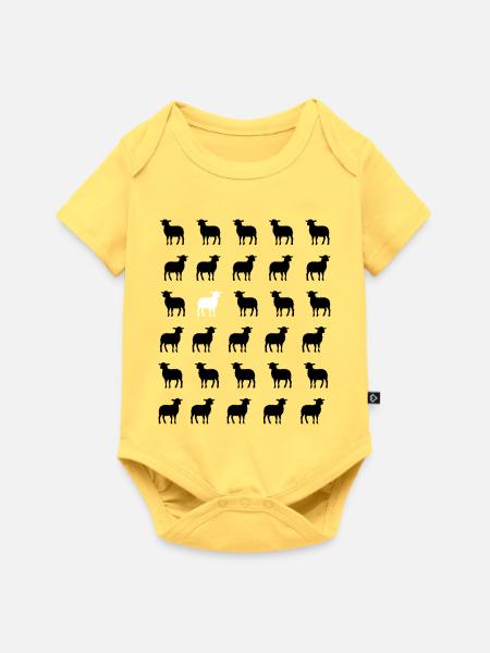 Schwarz-Weißes Schaf - Baby Premium Kurzarmbody - Pastellgelb