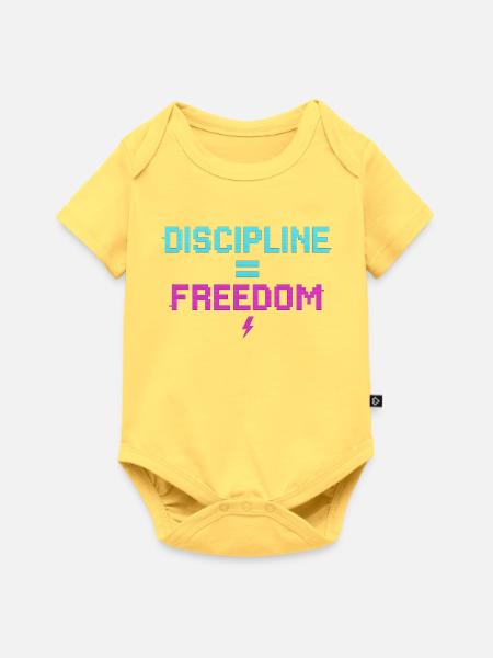 Disziplin Gleich Freiheit Pixelkunst - Baby Premium Kurzarmbody - Pastellgelb