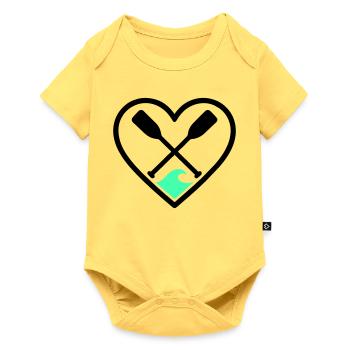 Canoe Kayak Heart Paddles Wave Sport Nature - Baby Premium short-sleeve bodysuit - sky yellow - Front