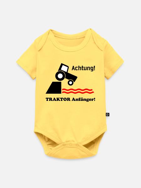 Traktor Anfaenger - Baby Premium Kurzarmbody - Pastellgelb