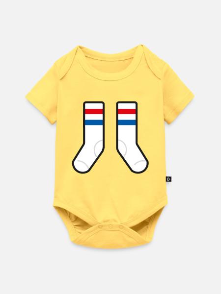 Sportsocken - Baby Premium Kurzarmbody - Pastellgelb