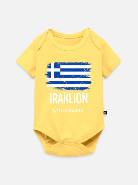 Iraklion - Baby Premium Kurzarmbody - Pastellgelb