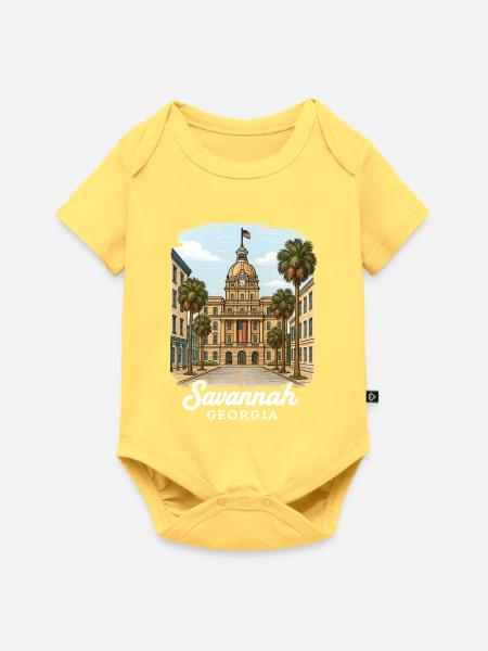 Savannah Georgia - Baby Premium Kurzarmbody - Pastellgelb