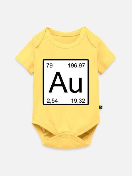 Gold Element Minimal - Baby Premium Kurzarmbody - Pastellgelb