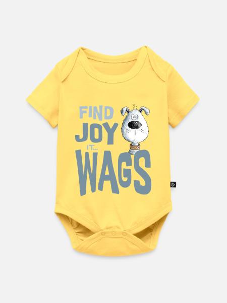Find Joy It Wags Hund - Baby Premium Kurzarmbody - Pastellgelb