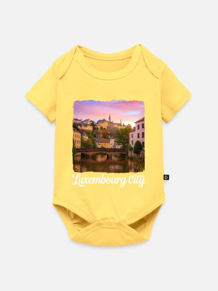 Luxemburg - Baby Premium Kurzarmbody - Pastellgelb