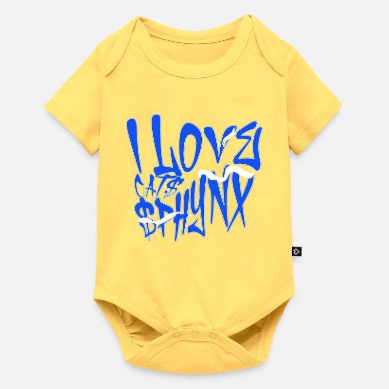J’adore les graffitis de chats Sphynx - Body à manches courtes Premium Bébé - jaune pastel