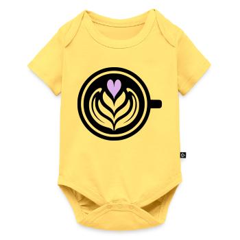 Coffee Love : Latte Art Heart Vector - Body à manches courtes Premium Bébé - jaune pastel - Devant
