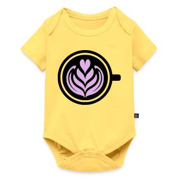 Coffee Love : Latte Art Heart Vector - Body à manches courtes Premium Bébé - jaune pastel - Devant