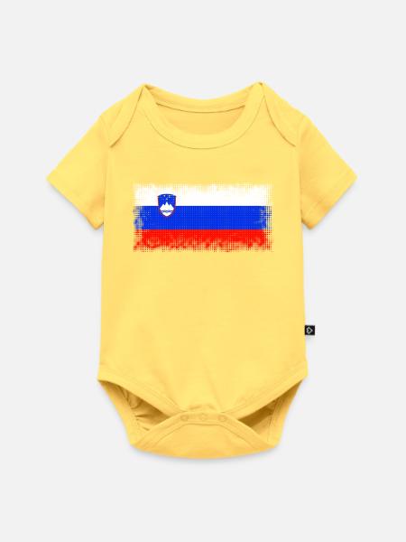 Slowenien Slowenien - Baby Premium Kurzarmbody - Pastellgelb