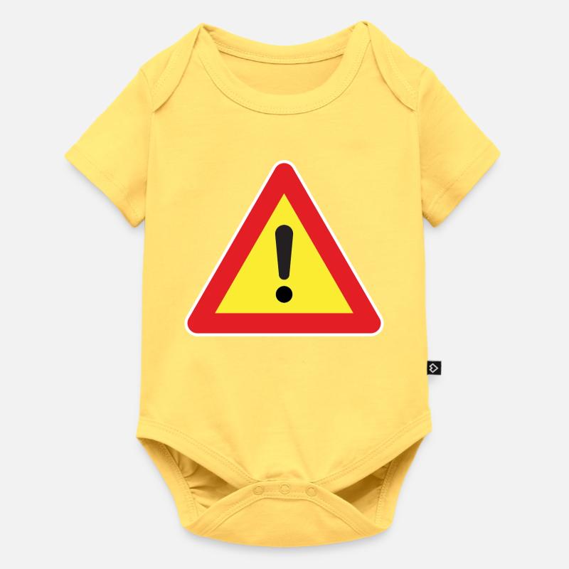 Attention! Attention au signe - Body à manches courtes Premium Bébé - jaune pastel