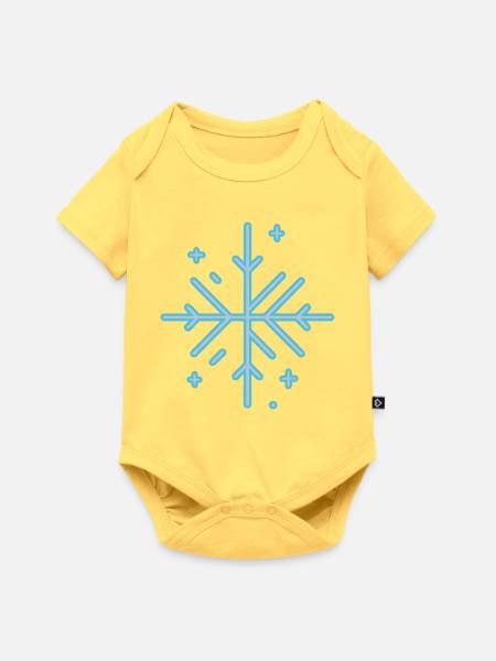 snowflake - Baby Premium Kurzarmbody - Pastellgelb