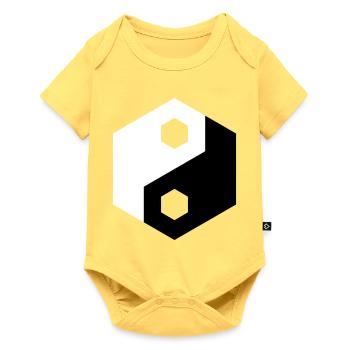 Découpe hexagonale Yin Yang - Body à manches courtes Premium Bébé - jaune pastel - Devant