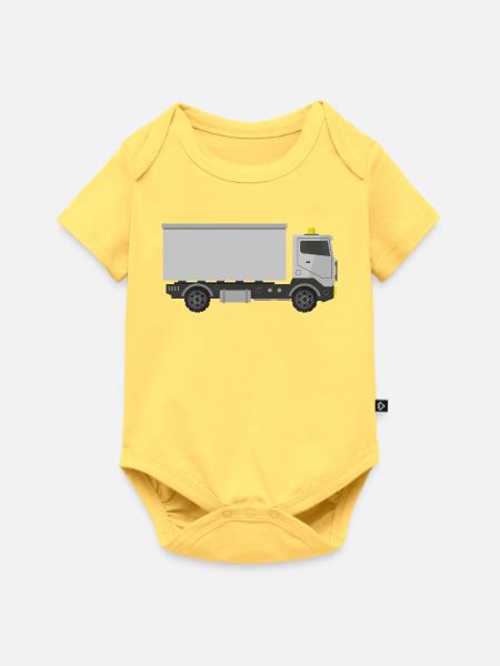 Frachtlieferwagen - Baby Premium Kurzarmbody - Pastellgelb