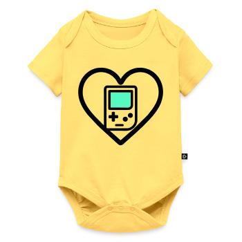 Retro Heart – Retro Handheld Console - Baby Premium short-sleeve bodysuit - sky yellow - Front