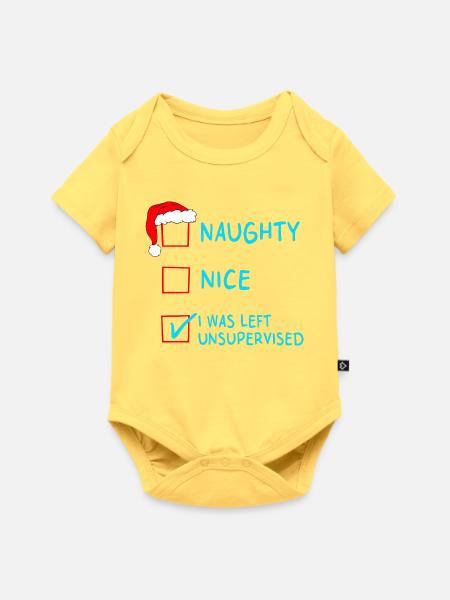 nice_naught_blue - Baby Premium Kurzarmbody - Pastellgelb