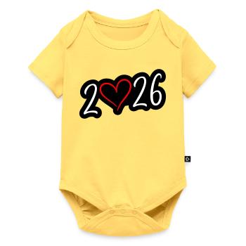 2026 Heart - Baby Premium short-sleeve bodysuit - sky yellow - Front