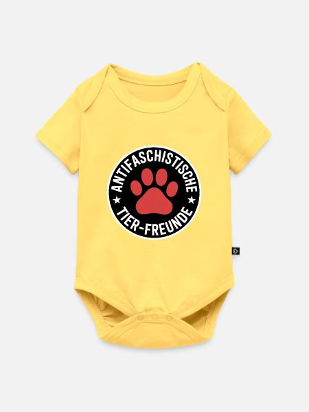 Antifaschistische Tier Freunde - Gegen Recht - Baby Premium Kurzarmbody - Pastellgelb