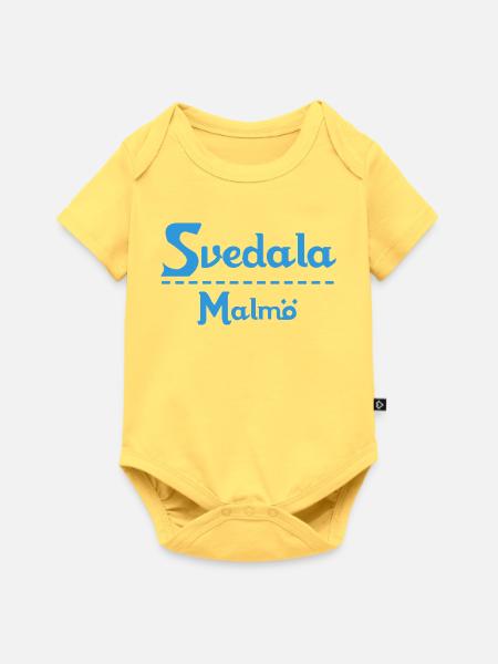 Svedala – Malmö Himmelblaues Design - Baby Premium Kurzarmbody - Pastellgelb