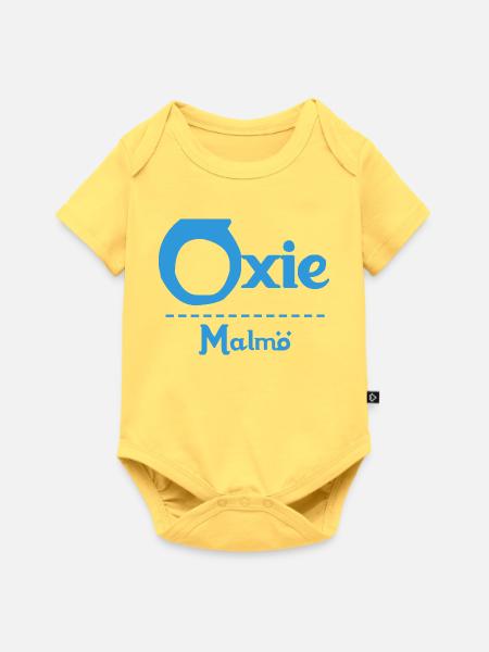 Oxie – Malmö Sky Blue Design - Baby Premium Kurzarmbody - Pastellgelb