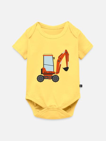 Bagger - Baby Premium Kurzarmbody - Pastellgelb